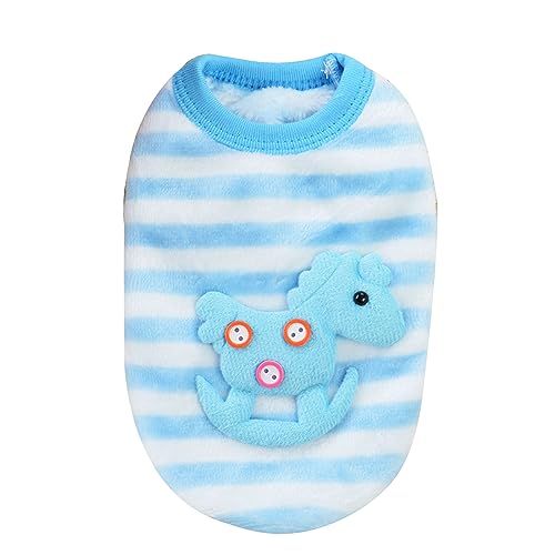 Adrosstoller Hundebekleidung für Frühling und Herbst, gestreift, mit Anhänger, Fleece, für kleine mittelgroße Hunde, Mantel für Haustiere, Hundekostüm von Adrosstoller
