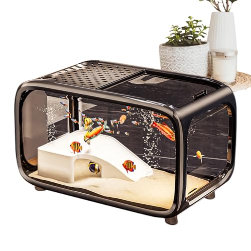 Adsfvs Aquarium, Kleines Betta Aquarium Mit Kletterdekoration, Acryl Lebensraum mit Einer Fütterungsöffnung an der Oberseite für Wassertiere Schildkröten Betta und Wasserpflanzen Adsfvs Aquarium, Kleines Betta Aquarium Mit Kletterdekoration, Acryl Lebensraum mit Einer Fütterungsöffnung an der Oberseite für Wassertiere Schildkröten Betta und Wasserpflanzen von Adsfvs