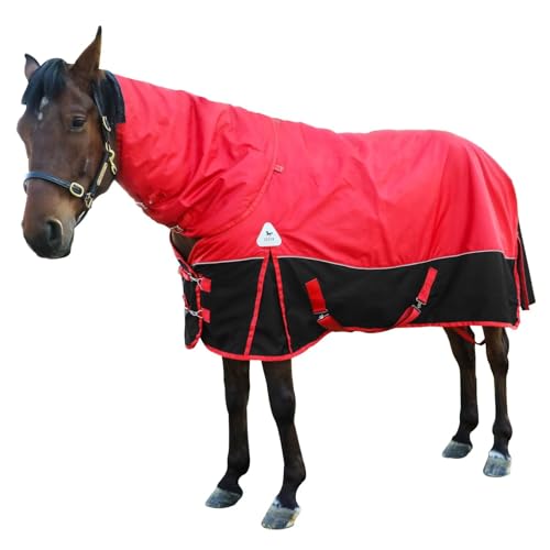 Adsuan Wasserdichte Winter-Pferdedecke, 300 g Füllung, 1600D Ripstop, Rot, 198,1 cm Adsuan Wasserdichte Winter-Pferdedecke, 300 g Füllung, 1600D Ripstop, Rot, 198,1 cm von Adsuan