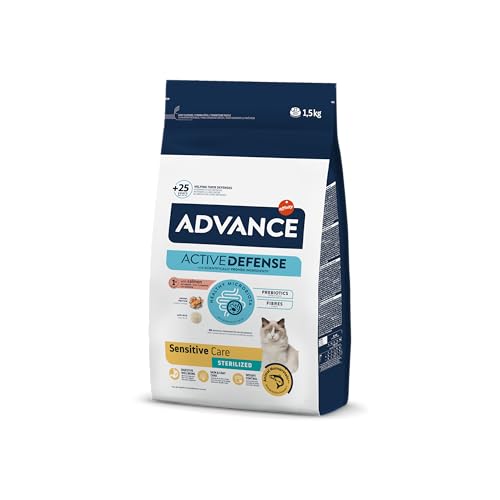 ADVANCE Sterilized mit Lachs +1 Jahr Katzenfutter 1,5kg, 1er Pack (1 x 1.5 kg) von Advance