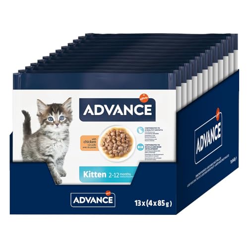 Advance Nassfutter für Kätzchen mit Hühnchen, 13 Flowpacks, 4 x 85 g Advance Nassfutter für Kätzchen mit Hühnchen, 13 Flowpacks, 4 x 85 g von Advance