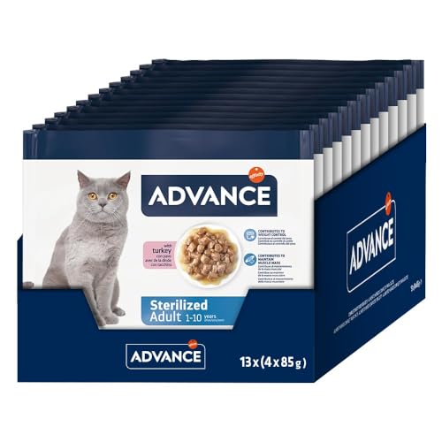 Advance Nassfutter für ausgewachsene Katzen, sterilisiert, mit Truthahn, 13 Flowpacks, 4 x 85 g Advance Nassfutter für ausgewachsene Katzen, sterilisiert, mit Truthahn, 13 Flowpacks, 4 x 85 g von Advance