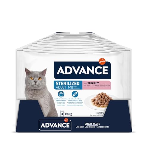 Advance Nassfutter für ausgewachsene Katzen, sterilisiert mit Truthahn von Advance