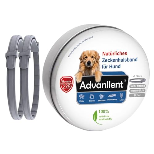 Advanllent Zeckenhalsband für Hunde, Flohhalsband Hunde, Floh und Zeckenhalsband Hund, Zeckenschutz Flohschutz Halsband für Hund, 16 Monate Zeckenschutz 2 Stück Advanllent Zeckenhalsband für Hunde, Flohhalsband Hunde, Floh und Zeckenhalsband Hund, Zeckenschutz Flohschutz Halsband für Hund, 16 Monate Zeckenschutz 2 Stück von Advanllent