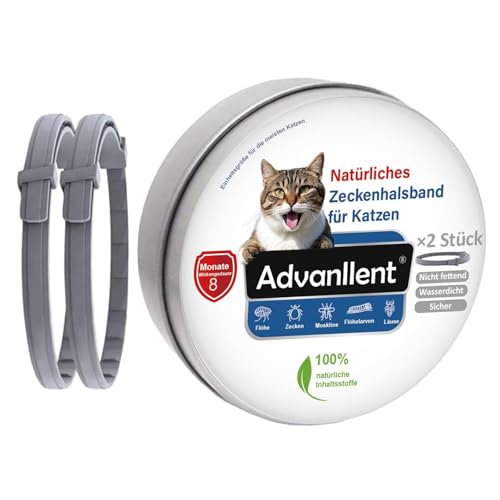 Advanllent Zeckenhalsband für Katzen, Flohhalsband Katze, Floh und Zeckenhalsband Katzen, Zeckenschutz Flohschutz Halsband für Katzen, für Katzen ab 12 Wochen 2 Stück Advanllent Zeckenhalsband für Katzen, Flohhalsband Katze, Floh und Zeckenhalsband Katzen, Zeckenschutz Flohschutz Halsband für Katzen, für Katzen ab 12 Wochen 2 Stück von Advanllent