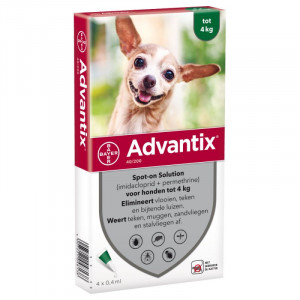 Advantix 40/200 für Hunde bis 4 kg 3 x 4 Pipetten von Advantix