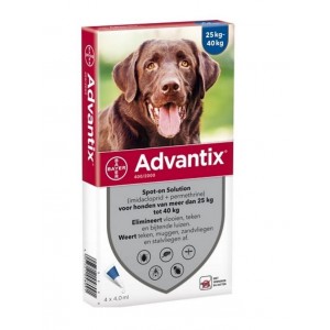 Advantix 400/2000 für Hunde von 25 bis 40 kg 2 x 4 Pipetten von Advantix