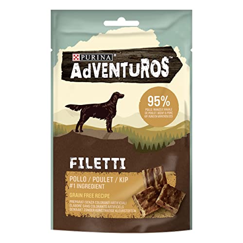 Purina Adventuros High Meat Filetti Snack Hunde Reich in Huhn 70g von Adventuros