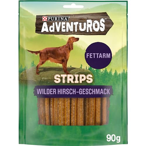 Purina Adventuros Strips mit Hirschgeschmack, 90 g von Adventuros