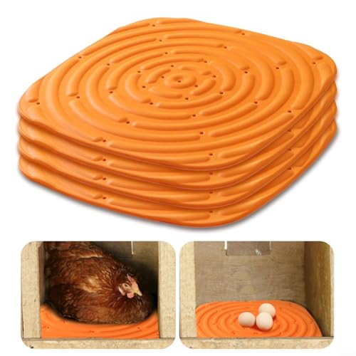 Advokingtap Waschbare Hühner-Nistkasten, wiederverwendbar, für Legehennen mit Belüftungsdesign (4 Stück, orange) von Advokingtap