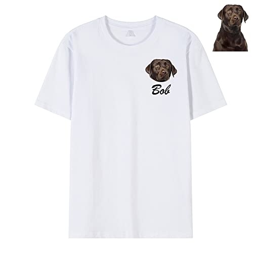 Haustier mit kurzen Ärmeln Personalisierte Haustierfotonamen Katzen- und Hundehemden für Menschen Rundhals-Baumwoll-T-Shirt von AeasyG