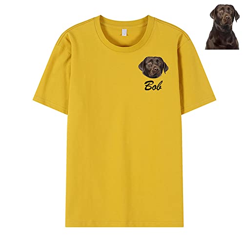Haustier mit kurzen Ärmeln Personalisierte Haustierfotonamen Katzen- und Hundehemden für Menschen Rundhals-Baumwoll-T-Shirt von AeasyG