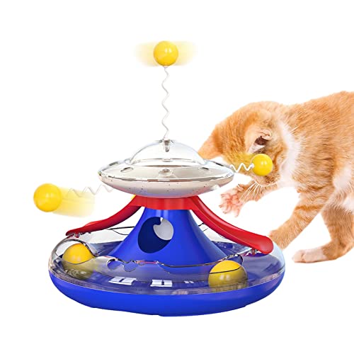 Aelevate Roll-Katzenspielzeug für Hauskatzen | Multifunktionales Rolling Ball Katzenspielzeug mit Leckerlispender | Leckerli-Spender für Kätzchen für IQ-Training, geistige Bereicherung von Aelevate
