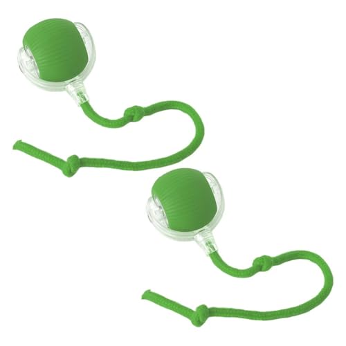Aerensic 1/2 STK Speedy Tail Katzenspielzeug Smart Interactive Katzenspielzeug Ball Zwei Geschwindigkeitsanpassung Automatisch rollender beweglicher Katzenspielzeugball(Green 2Pcs) von Aerensic