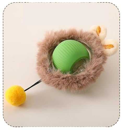 Aerensic 1/2PCS Smart Katzenspielzeug Automatischer Rollball Gefälschter Schwanz Elektrisches Haustier Interaktives Spielzeug Hund Katzentraining Imitate Maus(Green B,6) von Aerensic