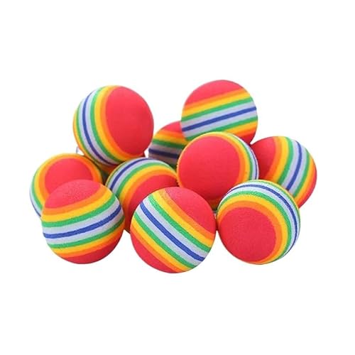 Aerensic 10/100 STÜCKE Haustierspielzeugbälle Interaktive Regenbogen-Eva-Bälle Trainingsspielzeug for Katzen und Hunde Weiche automatische Springbälle Heimtierbedarf(10PCS) von Aerensic