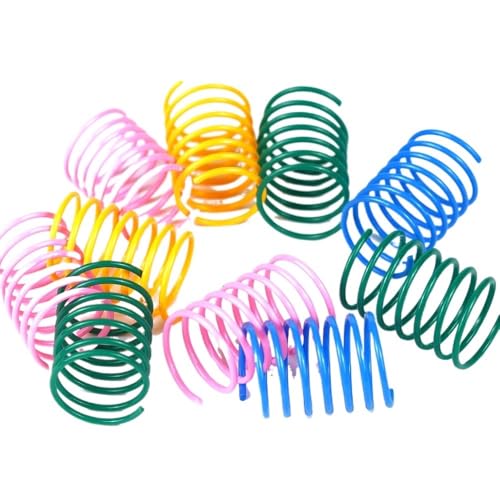 Aerensic 10/20/30 Stücke Katzenspiralfedern Spielzeug Kätzchen Spielzeug Kunststoff Spiralfedern Haustierspielzeug for Alle Katzen Haustierprodukte(10Pcs Random Color) von Aerensic