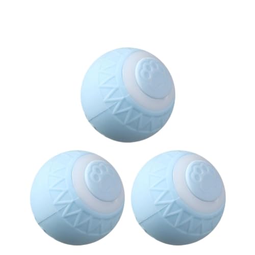 Aerensic Interaktiver Katzenball, automatischer Rollball, elektrischer Katzenball, Spielzeug for Katzen und Katzenspielzeug, interaktives Katzenjagen(3PCS Blue) von Aerensic