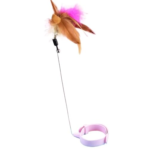 Aerensic Interaktives Katzenspielzeug, lustiger Feder-Teaser-Stick mit Glocke, Haustierhalsband, Kätzchen, Spieltrainingsspielzeug for Katzenbedarf(7) von Aerensic