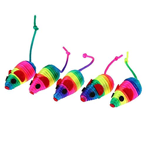 Aeromdale Bunte Katze Maus Spielzeug mit Rassel Natur Sisal Kauspielzeug Spaß Aktivität Spiel Spielzeug interaktiv für Katze Kätzchen – 5 Stück Aeromdale Bunte Katze Maus Spielzeug mit Rassel Natur Sisal Kauspielzeug Spaß Aktivität Spiel Spielzeug interaktiv für Katze Kätzchen – 5 Stück von Aeromdale