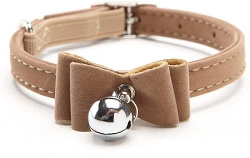 Aeromdale Haustier-Halsband, bunt, verstellbare Länge, mit Schleife und Glocke, für Hunde und Katzen, Sicherheitshalsband, Haustierzubehör, 1 Stück, Braun Aeromdale Haustier-Halsband, bunt, verstellbare Länge, mit Schleife und Glocke, für Hunde und Katzen, Sicherheitshalsband, Haustierzubehör, 1 Stück, Braun von Aeromdale
