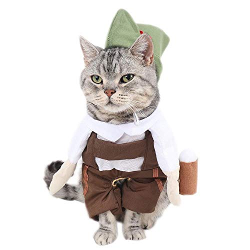Aeromdale Katze Kostüme Cosplay Anzug für Haustiere Lustige Katze Hund Weihnachten Halloween Kleidung Tierarzt Chat - # B - L von Aeromdale