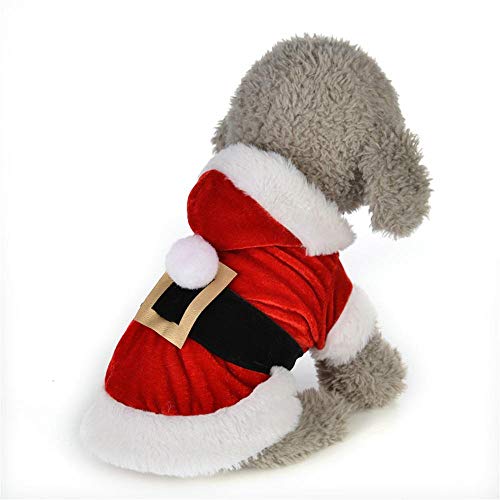 Aeromdale Santa Haustier Hund Kostüm Weihnachten Kleidung für kleine Hunde Winter Hund Kapuzenmantel Jacken Welpen Katze Kleidung Chihuahua Yorkie Outfit - # B - M von Aeromdale
