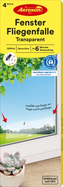 Aeroxon Fenster-Fliegenfalle Transparent, Leimfalle, Klebefalle für... von Aeroxon