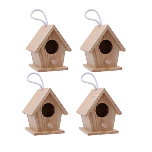 Aestm Deko Vogelhaus Holz Nistkasten Deko Anhänger, Holz Vogelhaus zum Aufhängen und Bemalen Vogelhäuschen Nisthöhle Hängedeko Gartendeko Nistkasten für Kinder 4 Stück Aestm Deko Vogelhaus Holz Nistkasten Deko Anhänger, Holz Vogelhaus zum Aufhängen und Bemalen Vogelhäuschen Nisthöhle Hängedeko Gartendeko Nistkasten für Kinder 4 Stück von Aestm
