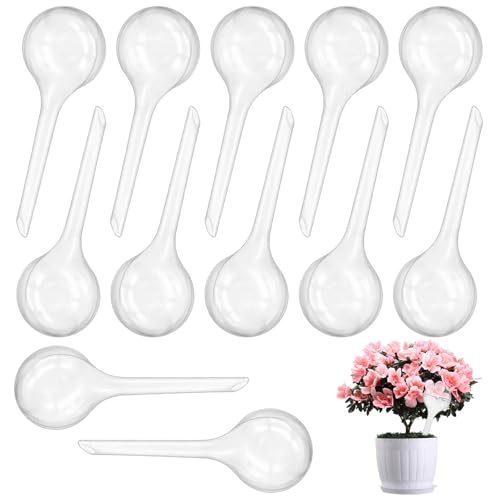 12 Stück Kleine Pflanzen Gießkugeln 13x5cm Transparente Pflanzen Bewässerungskugeln aus Kunststoff 70ml Automatische Bewässerungskugeln für Topfpflanzen, Ideal für Urlaubsbewässerung Innen und Außen von AetherAurora