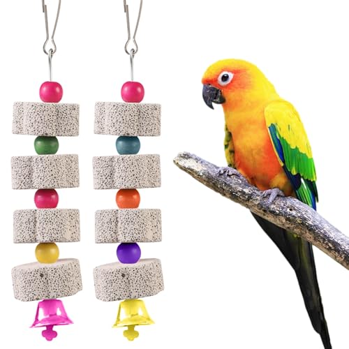 2 Stück Große Vogel Kauspielzeug, Vogelschnabel-Schleifstein mit Glocke, Mineralstein-Backenzahn-Spielzeug mit Glocke, Kauspielzeug für Papageien, für Kakadu, Sittich, Wellensittich, Lovebird 2 Stück Große Vogel Kauspielzeug, Vogelschnabel-Schleifstein mit Glocke, Mineralstein-Backenzahn-Spielzeug mit Glocke, Kauspielzeug für Papageien, für Kakadu, Sittich, Wellensittich, Lovebird von AetherAurora