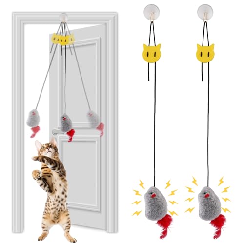 2 Stück Katzenspielzeug Selbstbeschäftigung Hängende Türrahmen Elastische Maus, Interaktives Katzenspielzeug Maus, Katzenspielzeugs Mäuse mit Quietschgeräusch für Katzenauslauf und Gegen Langeweile 2 Stück Katzenspielzeug Selbstbeschäftigung Hängende Türrahmen Elastische Maus, Interaktives Katzenspielzeug Maus, Katzenspielzeugs Mäuse mit Quietschgeräusch für Katzenauslauf und Gegen Langeweile von AetherAurora
