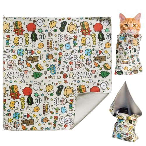Cat Grooming Wrap, Cat Wrap For Cutting Nails Katzenpflegetuch 55x55cm Katzenwickel, Katzenpflege wrap Selbstklebende für Katzen, Ohrenreinigung,Zähneputzen für Tierarzt, Reisen, Heimgebrauch Cat Grooming Wrap, Cat Wrap For Cutting Nails Katzenpflegetuch 55x55cm Katzenwickel, Katzenpflege wrap Selbstklebende für Katzen, Ohrenreinigung,Zähneputzen für Tierarzt, Reisen, Heimgebrauch von AetherAurora