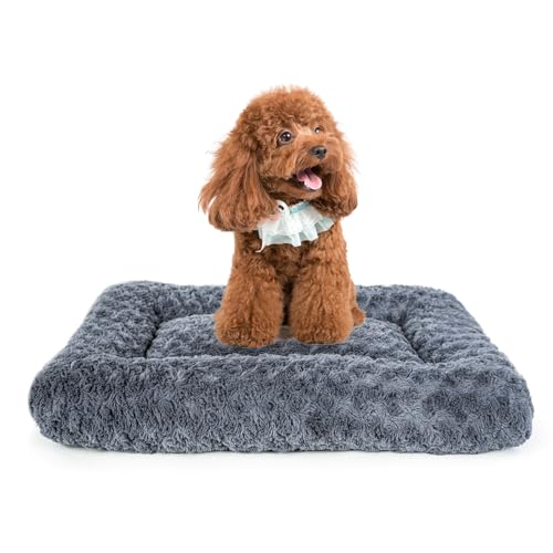 Hundebettunterlage für mittelgroße und große Hunde, Deluxe-Rosen-Plüsch-Katzen-Schlafmatten, passend für Käfigkäfige, rutschfestes Haustierkissen, waschbar, ultraweich, flauschiges Hundebett für Käfig Hundebettunterlage für mittelgroße und große Hunde, Deluxe-Rosen-Plüsch-Katzen-Schlafmatten, passend für Käfigkäfige, rutschfestes Haustierkissen, waschbar, ultraweich, flauschiges Hundebett für Käfig von AetherNest