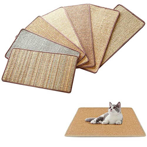 Aeutwekm 3 Pcs Katzen-Kratzblock,Kratzmatten für Katzen aus natürlichem Sisal | Ideale Katzenspiel-Schlafunterlage, großes Katzenkratzbrett, Rutschfester Katzenboden-Kratzunterlage-Teppich von Aeutwekm