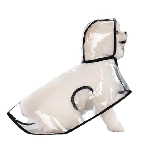 Aeutwekm Hunderegenmantel,Hunderegenmantel mit Kapuze - Atmungsaktive leichte Regenjacke für Hunde | wasserdichte Haustier-Regenmäntel, tragbarer transparenter Hunde-Regenmantel, Regenjacke für Hunde von Aeutwekm