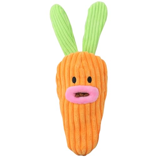 Aeutwekm Karotten-Hundespielzeug-Leckerli-Spender, quietschendes Karotten-Hundespielzeug,Interaktiver Slow Feeder | Kreatives, entzückendes, verschleißfestes Karotten-Leckerli-Spielzeug mit Sound für von Aeutwekm