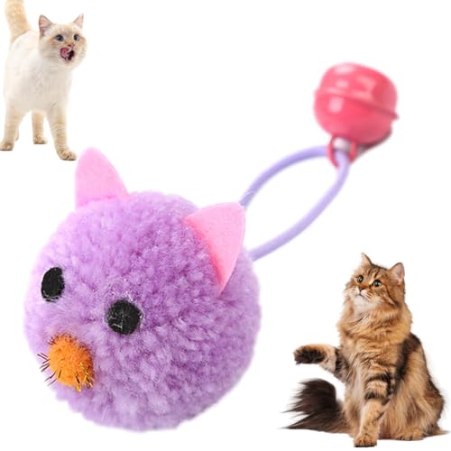 Aeutwekm Katzenspielzeug Mäuse – Indoor-Kätzchen-Spielmaus mit Glocken, widerstandsfähiges Plüsch-Maus-Spielzeug für Indoor-Katzen-Übung von Aeutwekm
