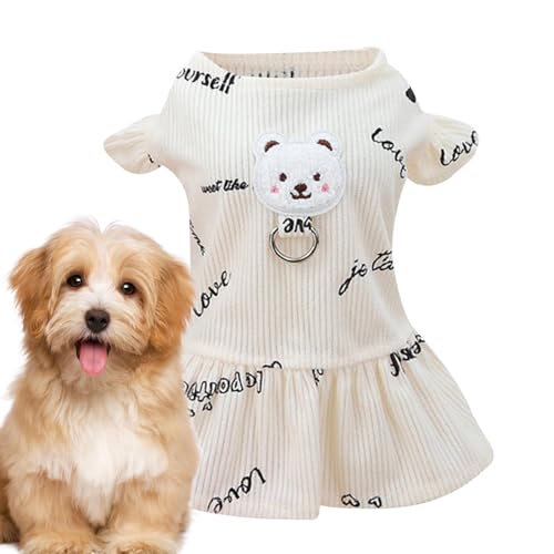 Aeutwekm Kleider für Hunde,Hundekostüme für mittelgroße Hunde, Cartoon-Hundekleid mit Bärenmuster aus Polyester, Modische Alltagskleidung für Hunde, Bequeme weiche Haustierkleidung für drinnen, von Aeutwekm