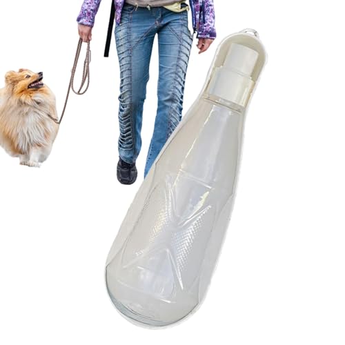 Hunde-Reisewasserflasche, Haustier-Wassertrinkflasche, 450 ml Wassertrinkflasche für unterwegs, Wasserauslaufsicherer Trinkspender für Welpen zum Wandern von Aeutwekm