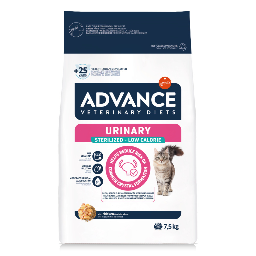 1 kg gratis! 7,5 kg / 8 kg Advance Veterinary Diets - Urinary Sterilized Low Calorie (7,5 kg) von Affinity Advance Veterinary Diets