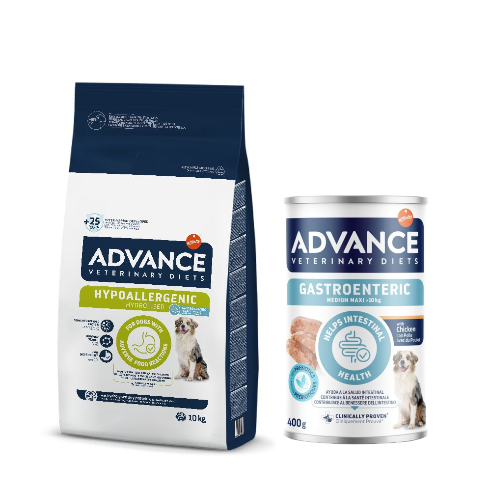 10 kg / 12 kg Advance Veterinary Diets + 400 g passendes Nassfutter gratis! - 10 kg Hypoallergenic + 400 g Gastroenteric Medium/Maxi 10 kg / 12 kg Advance Veterinary Diets + 400 g passendes Nassfutter gratis! - 10 kg Hypoallergenic + 400 g Gastroenteric Medium/Maxi von Affinity Advance Veterinary Diets