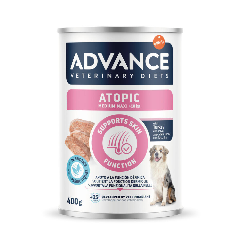 4 + 2 gratis! 6 x 400 g Advance Veterinary Diets - Atopic: Medium/Maxi von Affinity Advance Veterinary Diets