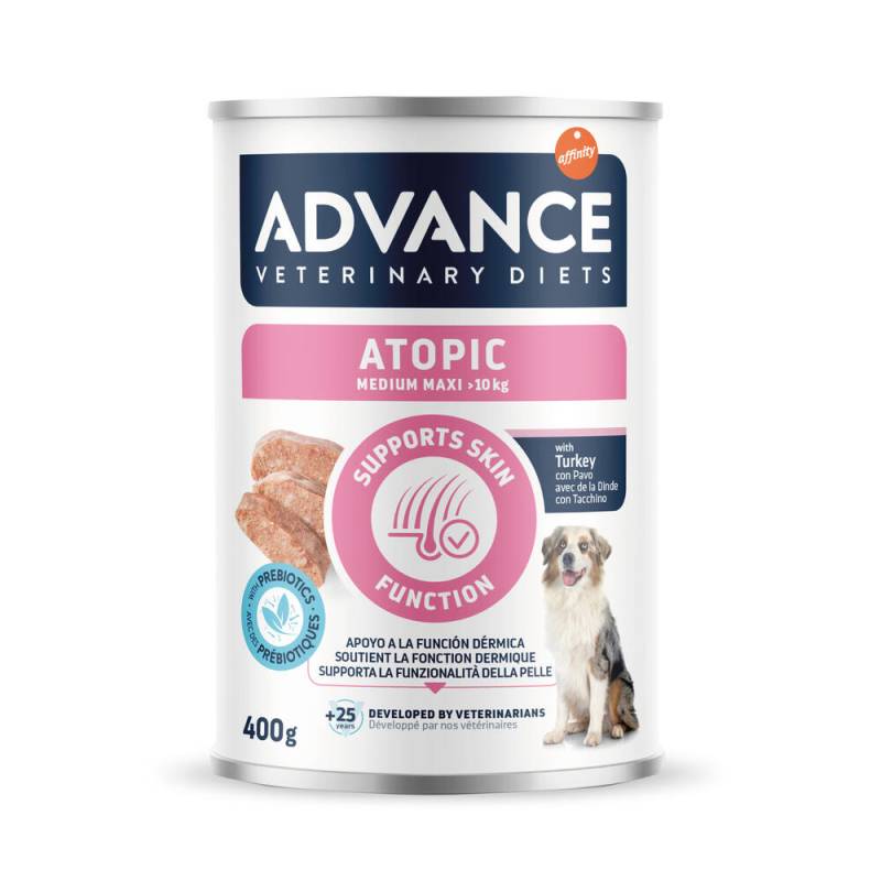 4 + 2 gratis! 6 x 400 g Advance Veterinary Diets - Atopic: Medium/Maxi von Affinity Advance Veterinary Diets