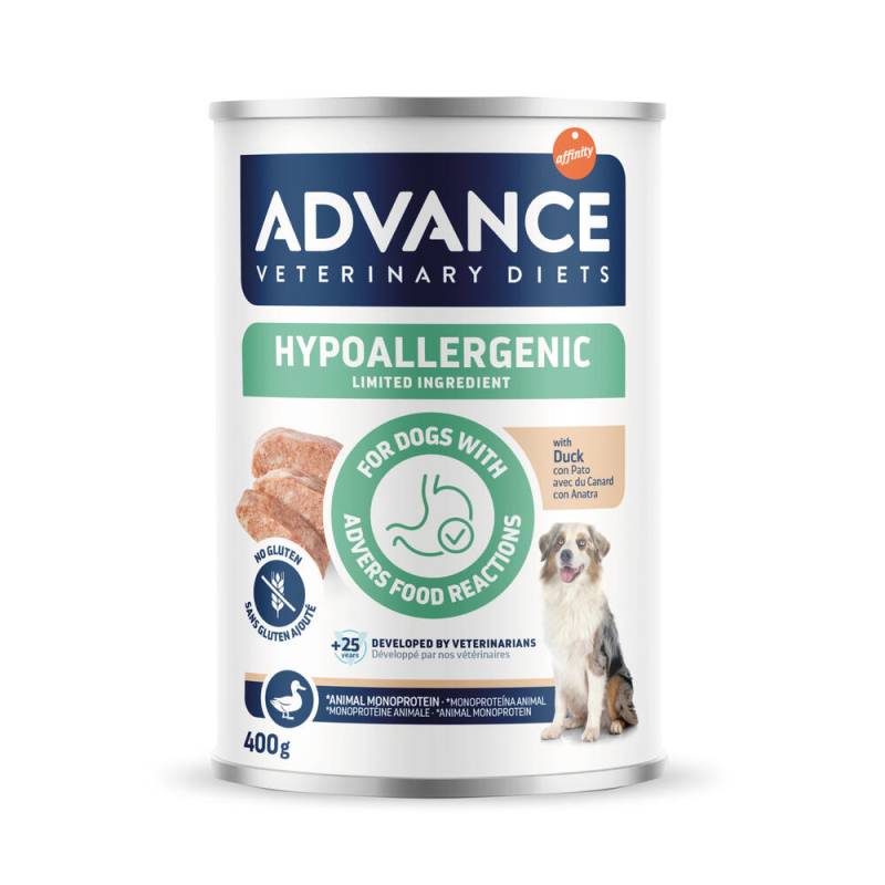 4 + 2 gratis! 6 x 400 g Advance Veterinary Diets - Hypoallergenic: Ente von Affinity Advance Veterinary Diets