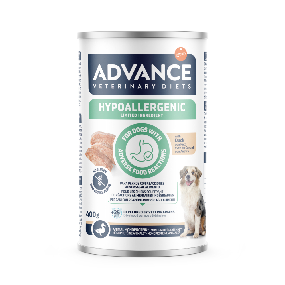 5 + 1 gratis! 6 x 400 g Advance Veterinary Diets Hypoallergenic - Ente 5 + 1 gratis! 6 x 400 g Advance Veterinary Diets Hypoallergenic - Ente von Affinity Advance Veterinary Diets
