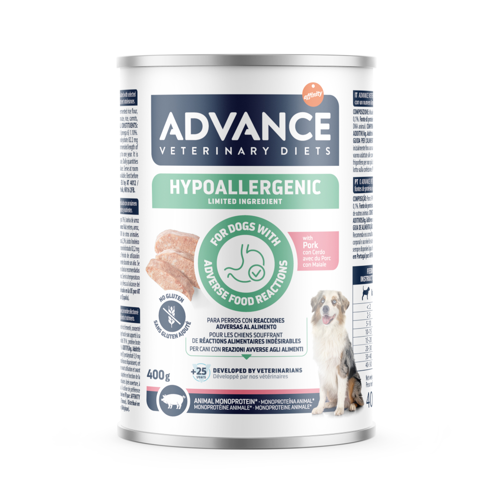 5 + 1 gratis! 6 x 400 g Advance Veterinary Diets Hypoallergenic - Schwein 5 + 1 gratis! 6 x 400 g Advance Veterinary Diets Hypoallergenic - Schwein von Affinity Advance Veterinary Diets
