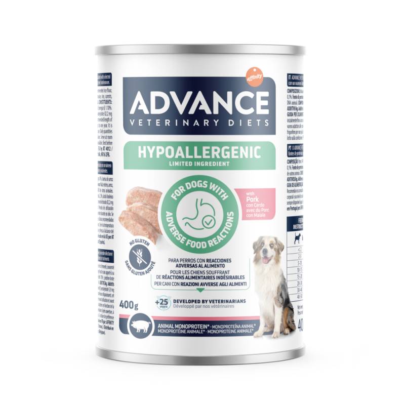 5 + 1 gratis! 6 x 400 g Advance Veterinary Diets Hypoallergenic - Schwein von Affinity Advance Veterinary Diets