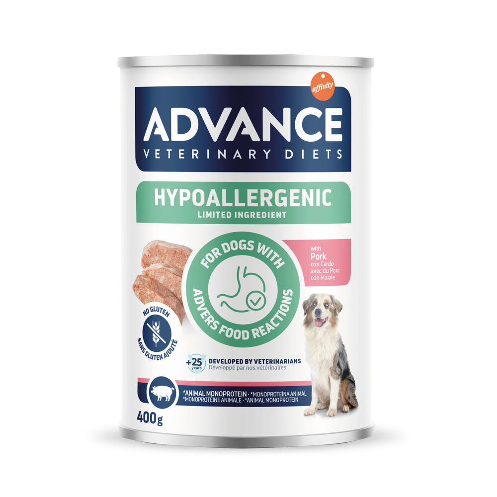 5 + 1 gratis! 6 x 400 g Advance Veterinary Diets - Hypoallergenic: Schwein von Affinity Advance Veterinary Diets