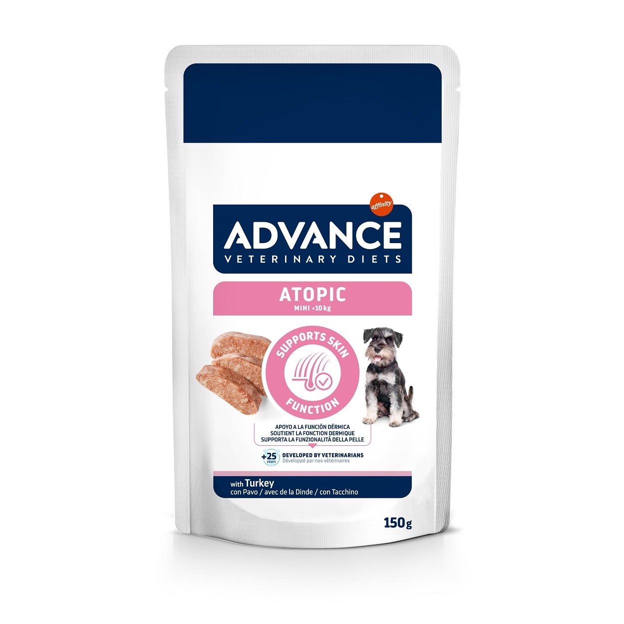 6 + 2 gratis! 8 x 150 g Advance Veterinary Diets Mini  - Atopic von Affinity Advance Veterinary Diets